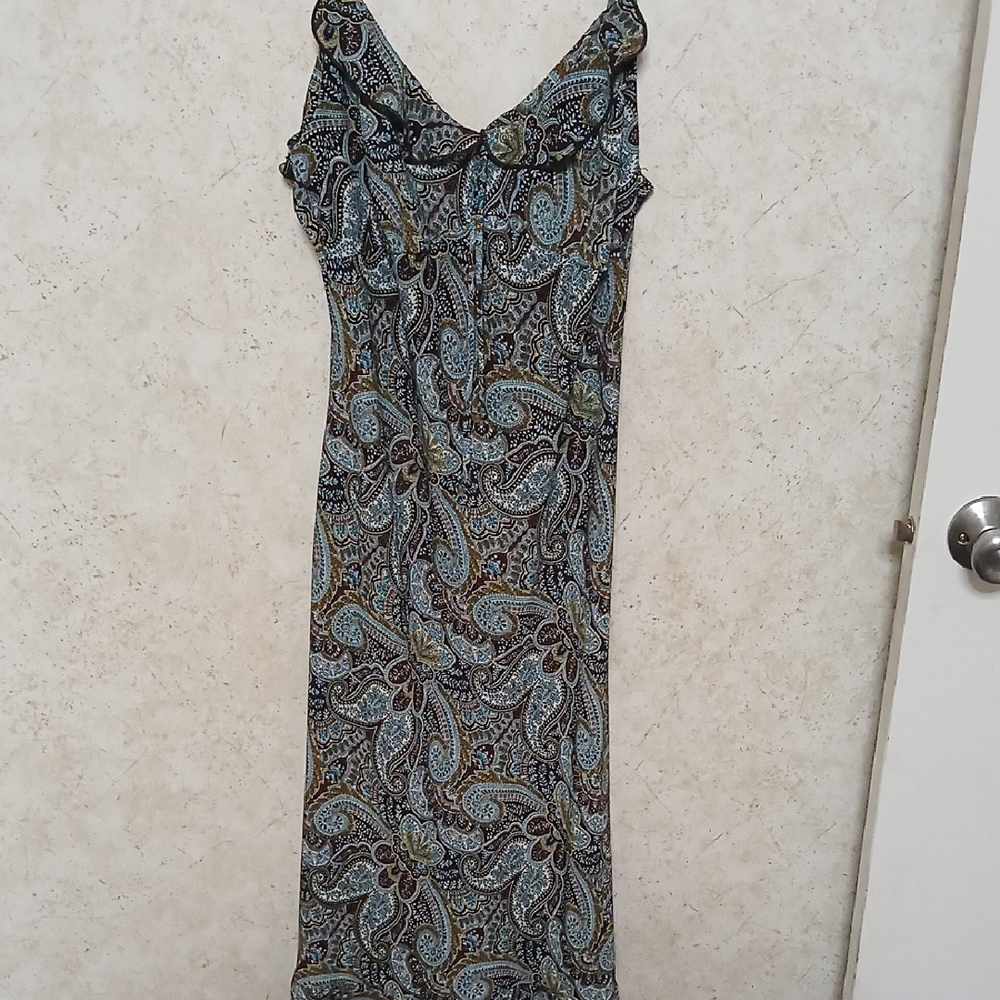 Kenneth Cole Black and Gray Maxi Slip Dress